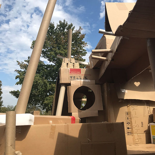 Cardboard sculptural play palace