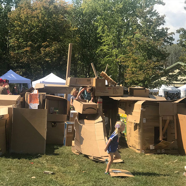 Cardboard sculptural play palace