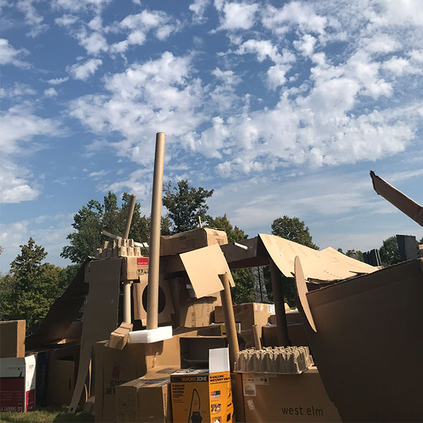 Cardboard sculptural play palace