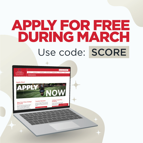 Apply for Free during March. Use code SCORE