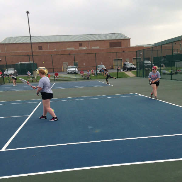 Womens doubles match