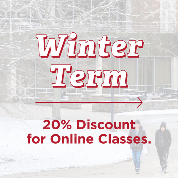 Winter Term. 20 percent discount for online classes.