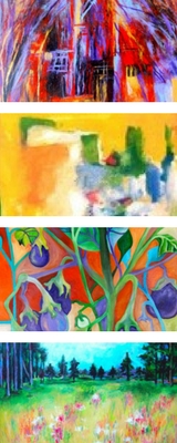 Four pictures of Cathy Fiorelli's art.