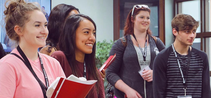 Students visiting the Diversity and Multicultural Center during the SOAR event.