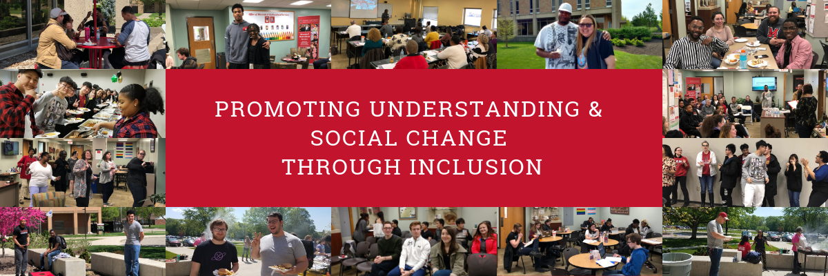 Photo collage of diversity events. Promoting Understanding and social change through inclusion