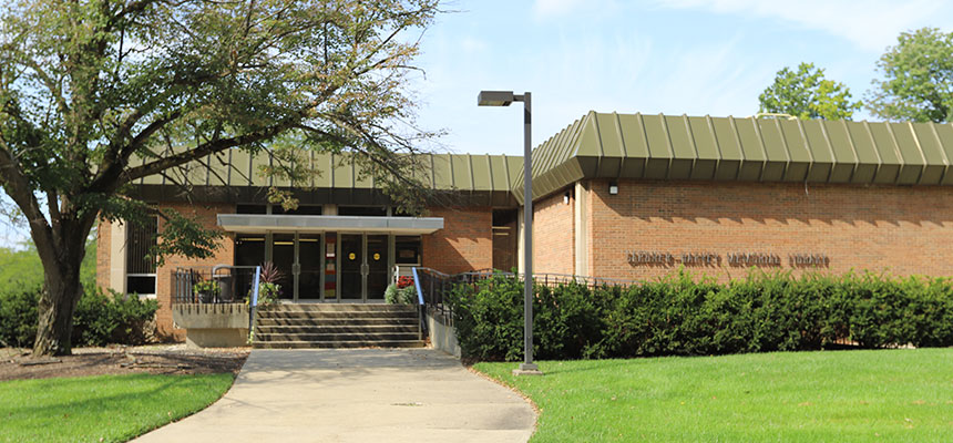 Exterior of Gardner-Harvey Library