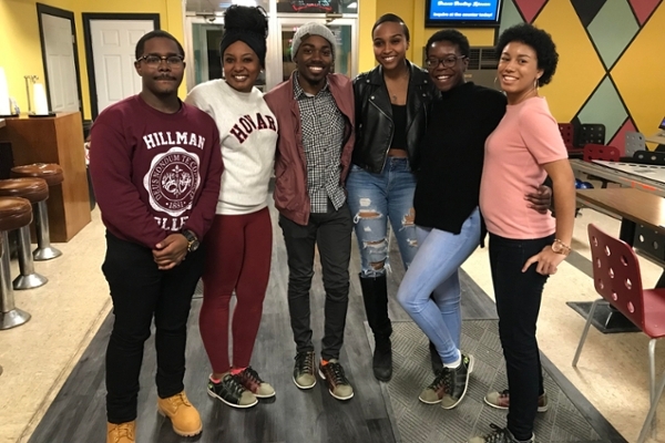 Miami students attending Bowling Night during Black History Month