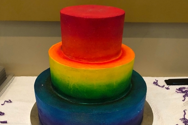 cake from 2018 Lavender Graduation celebration