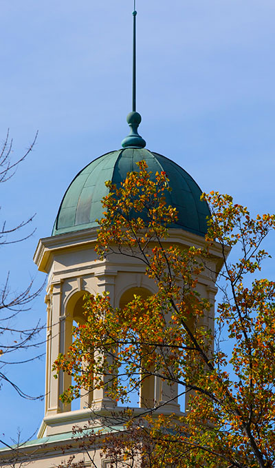 up close view of a cupola on Miami's campus