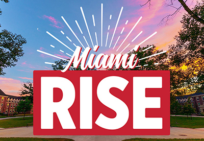 Logo for Miami RISE campaign with rays of light eminating from it