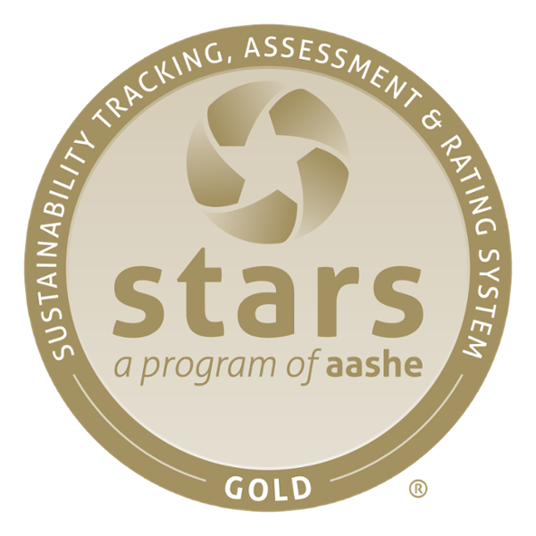 STARS logo: Sustainability Tracking, Assessment and Rating System. STARS Silver a program of aashe