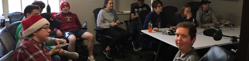  Students and Staff participating in an accessible gaming event at the accessmu center