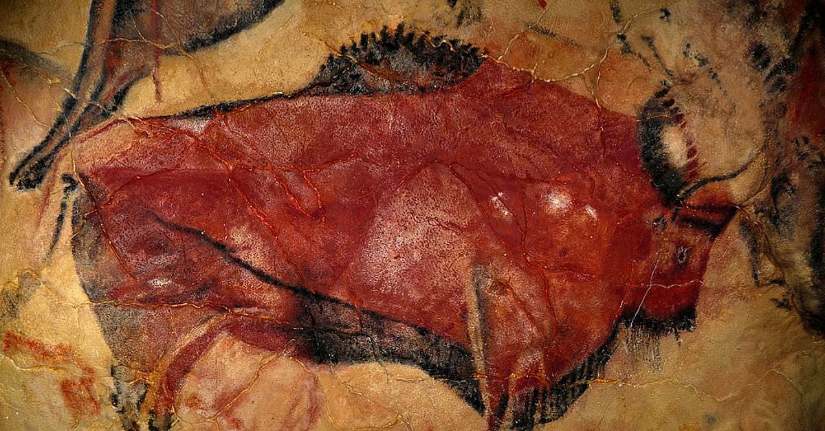 Ancient prehistoric cave art depicting a bison of the cave of Altamira