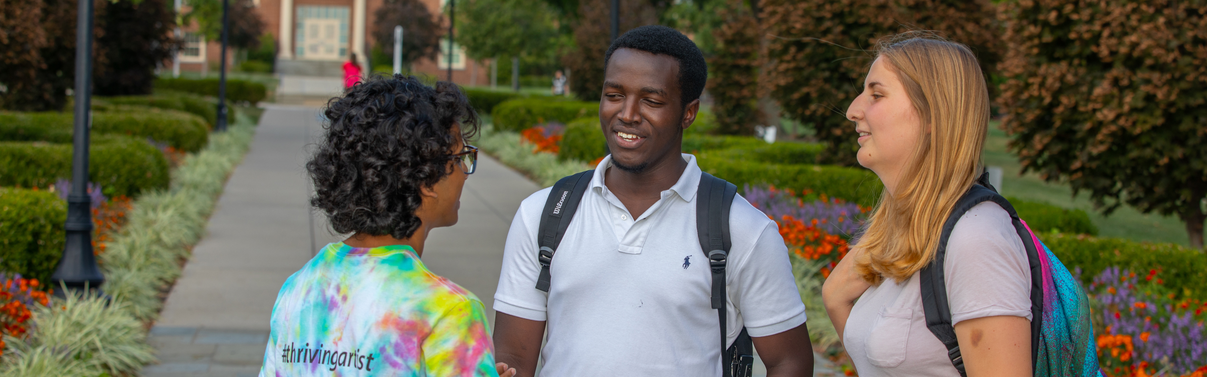 Students talking on campus