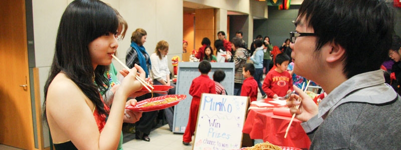 Chinese New Year Celebration at Hamilton Campus, students share a meal and get to know one another