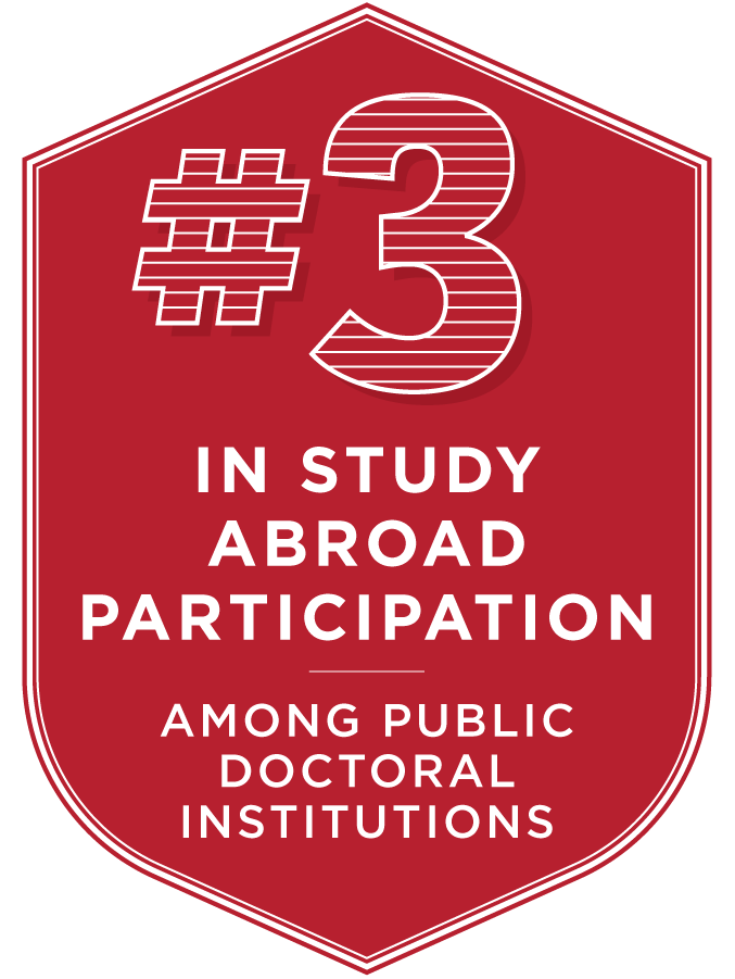 3rd in study abroad participation among public doctoral institutions.