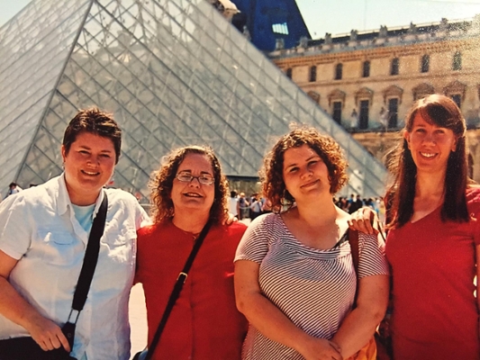 Kate Ronald at the Louvre in Paris with colleagues.