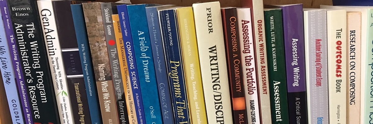 Close-up of a stack of books on a shelf