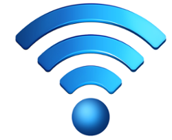 The blue fan wi-fi logo