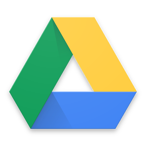 Google Drive logo which is a triangle with a yellow side, a blue side and a green side