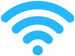 Wi-Fi logo - blue lines in a fan shape