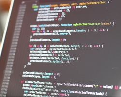 Coding language on a black screen