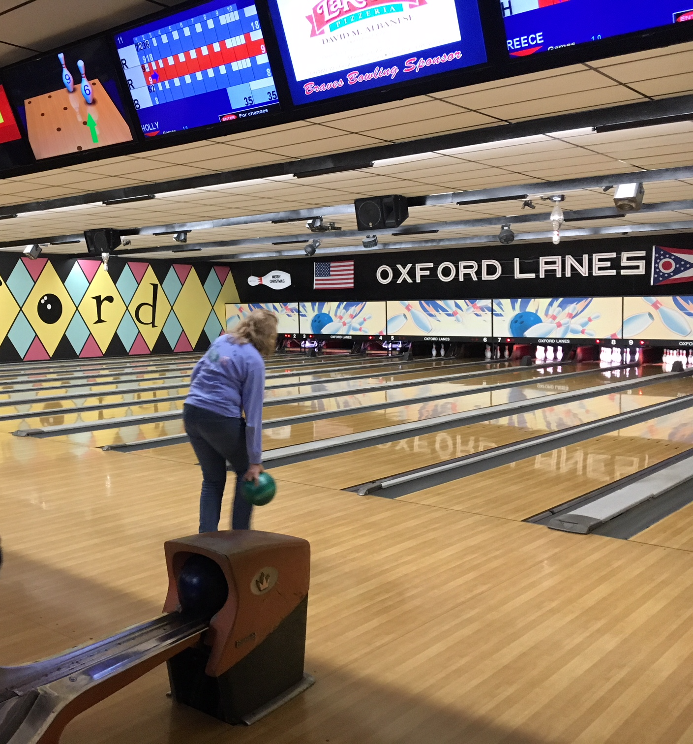 Holly Gage bowling at Oxford Lanes