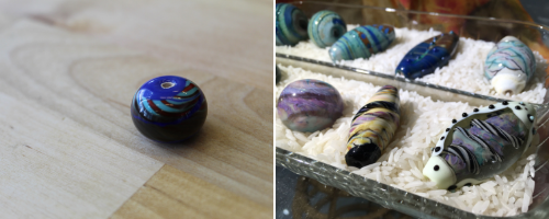 Glass beads created by Leah Tuscany