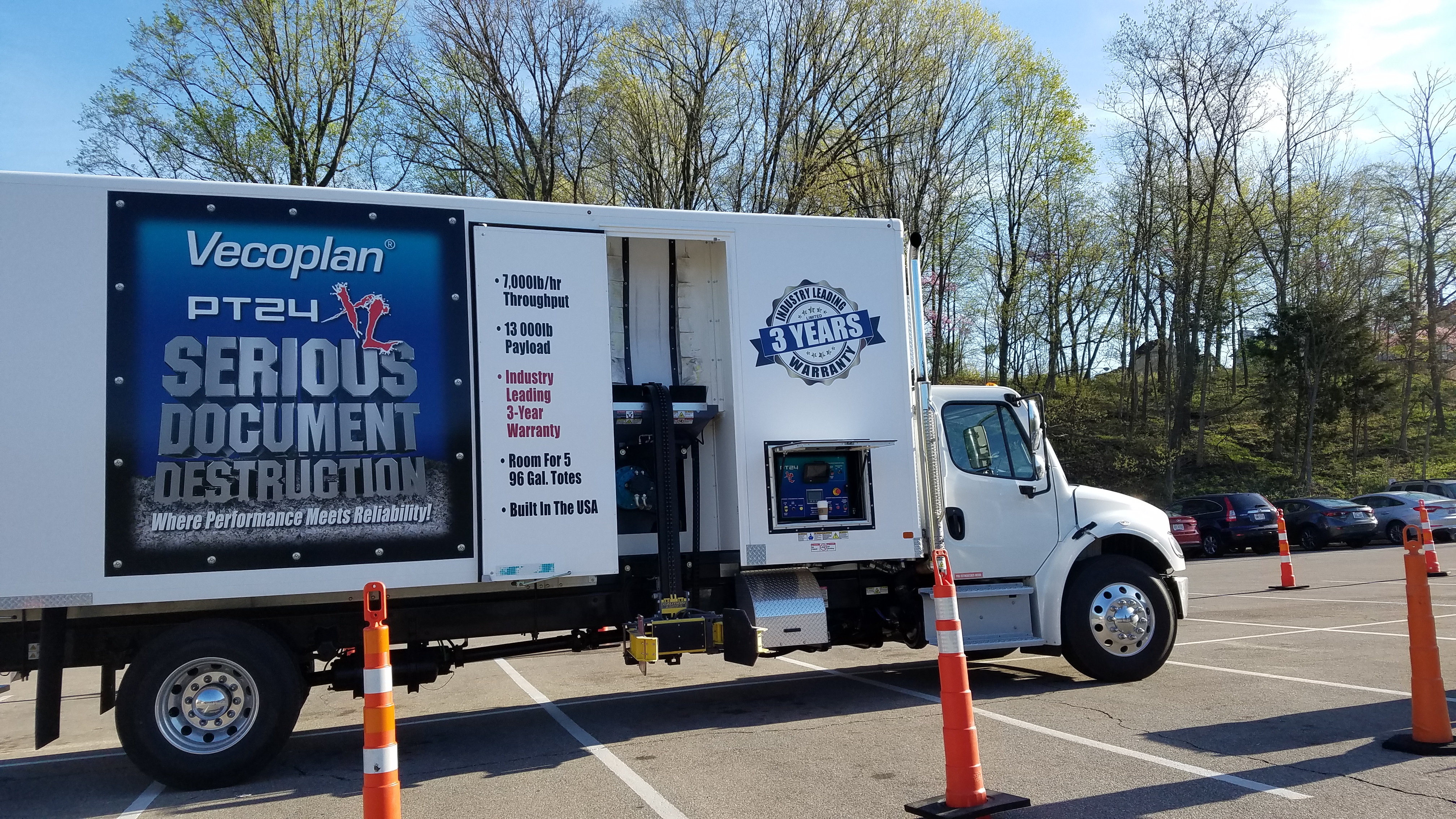 Document shredding truck at Middletown campus in April, 2019