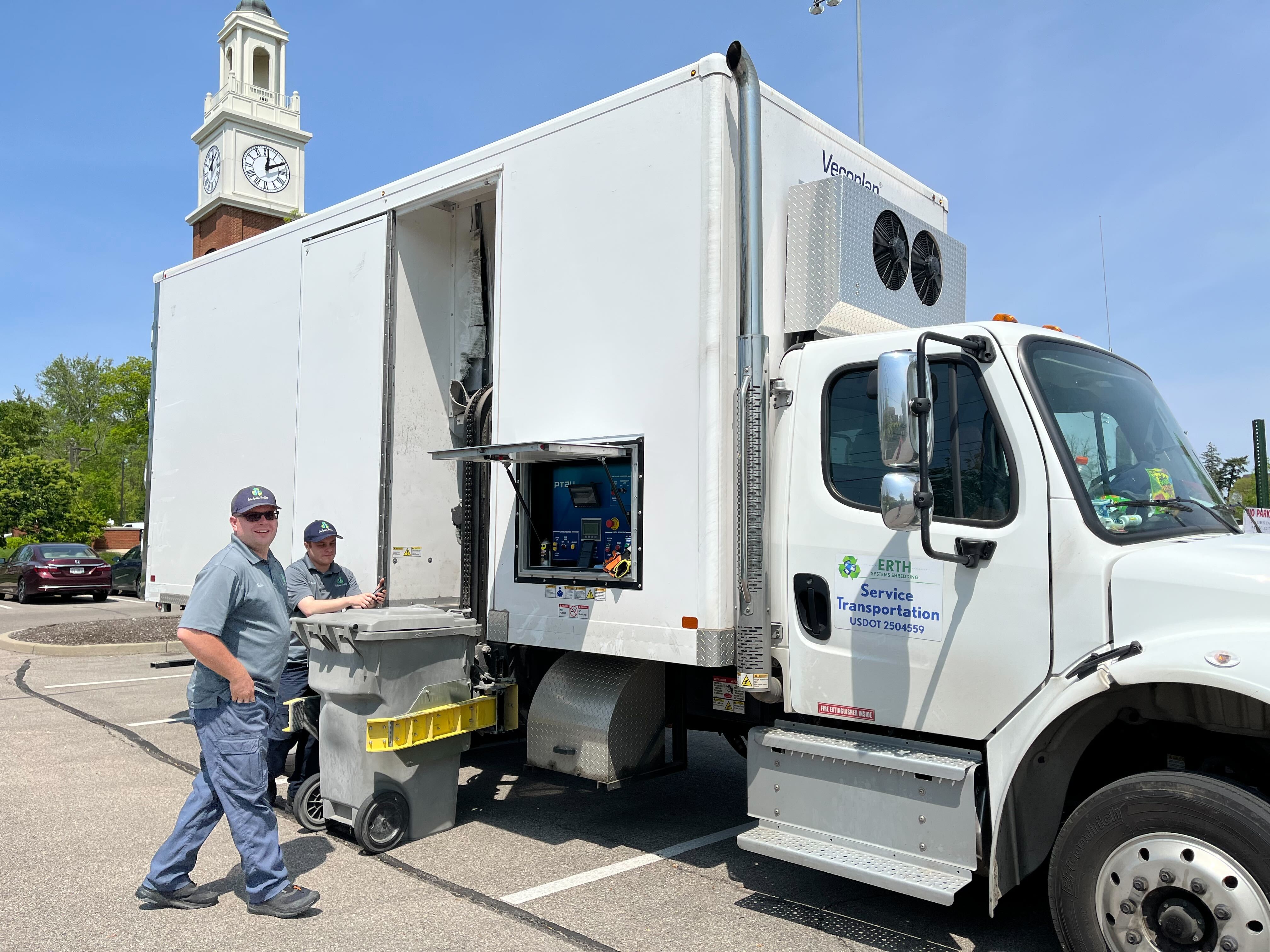 ERTH Systems Shredding truck used at Miami's Shredfest event.