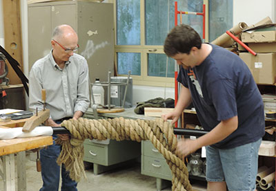 Making the rope for the seal.