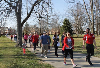 Employees walking for their health