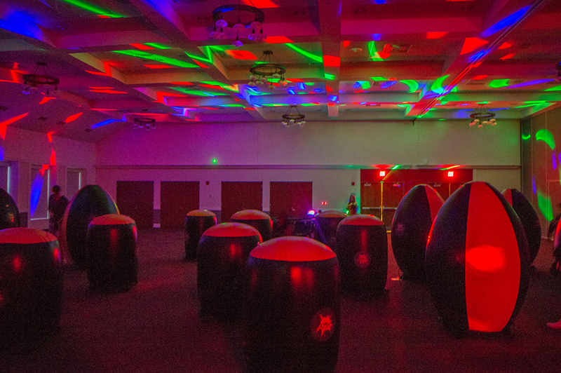 The Armstrong multi-puropose room set up for laser tag