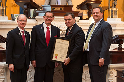 Ohio Sen. Bill Beagle, President David Hodge, Sen. Coley, Sen. Kevin Bacon 