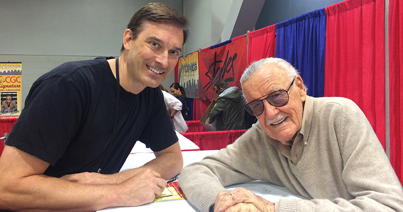 Bob Batchelor met comic book icon Stan Lee.