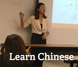 Insructor teaching Chinese language.