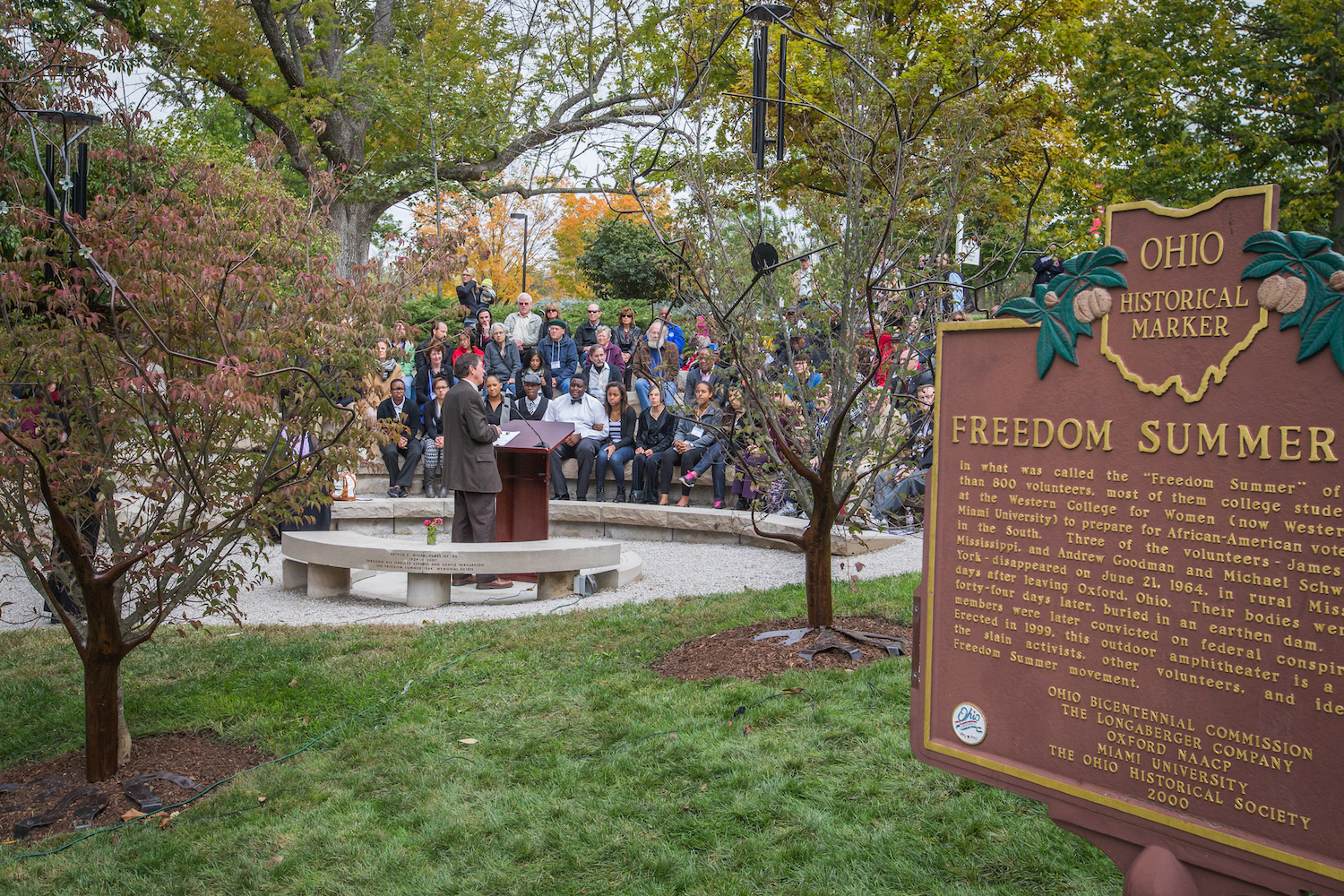 Freedom Summer Memorial and people
