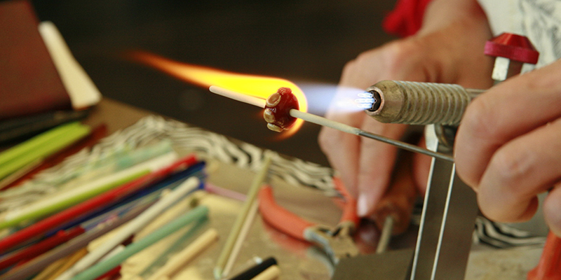 Glass beadmaking at the art center