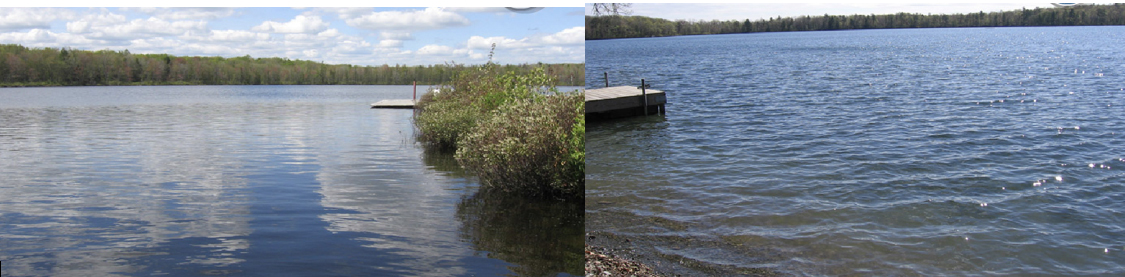 Lake Lacawac, left, and Lake Giles have developed warmer surface waters and cooler deep waters due to increased browning over the past three decades, despite stable air temperatures. Miami researchers found that decreased clarity is a result of increases in annual precipitation and rising lake pH. The lakes are part of the Lacawac Sanctuary and Field Station in Pennsylvania, one of Miami’s partners in the Center for Aquatic and Watershed Sciences.