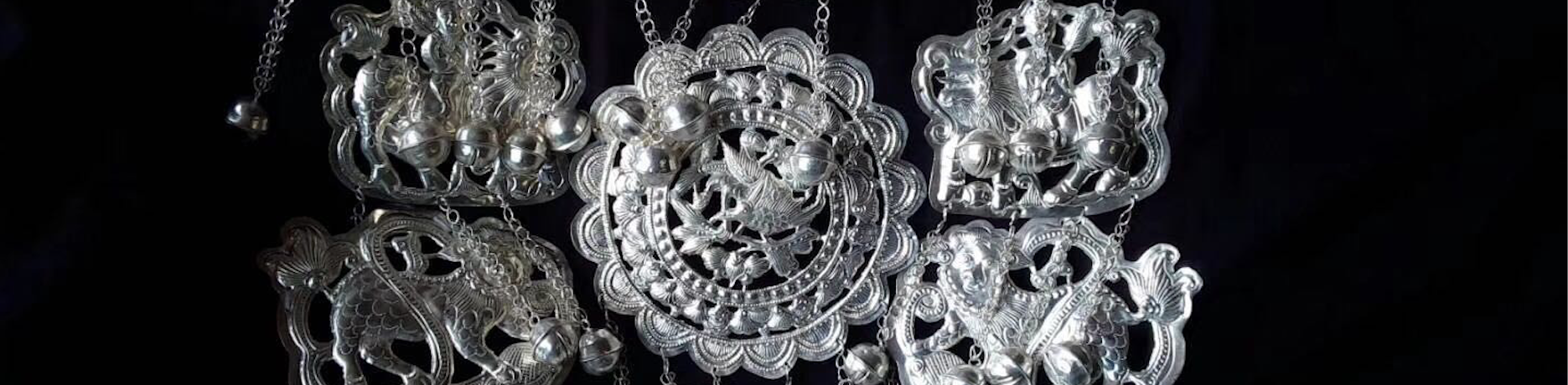 A piece of Asian filigree created by silversmiths in the Chinese Kongbai Village.