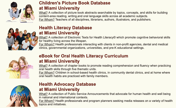 Screenshot of the Digital Library Partnership database listing