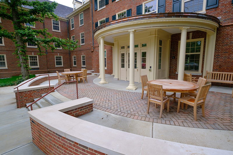 Renovations to MacCracken, Richard and Porter halls included updating the grounds and outdoor gathering spaces.