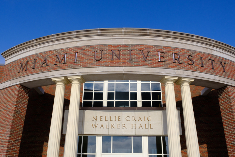 Miami University officials dedicated the former Campus Avenue Building as Nellie Craig Walker Hall after the university's first Black graduate.  She earned a two-year teaching certificate in 1905. 