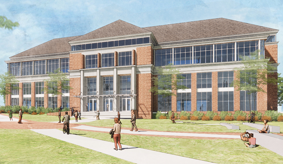 Construction of the Richard M. McVey Data Science Building (rendering above) is planned to begin in fall 2021. 