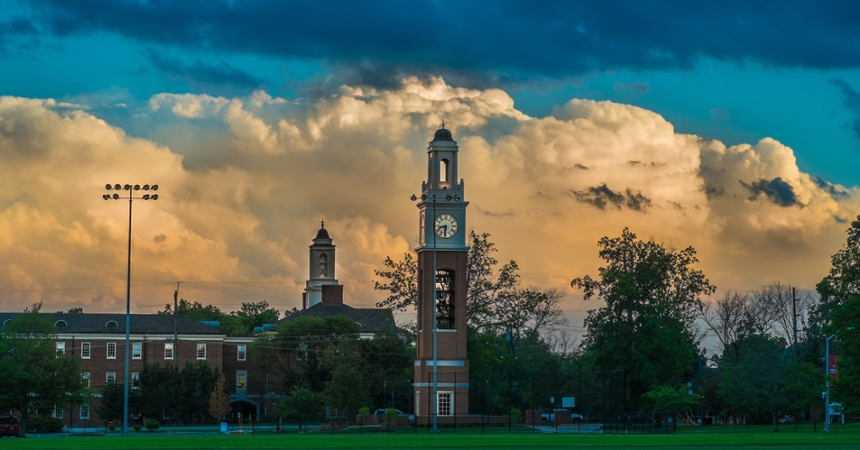 Cook Field carillon on a summer evening