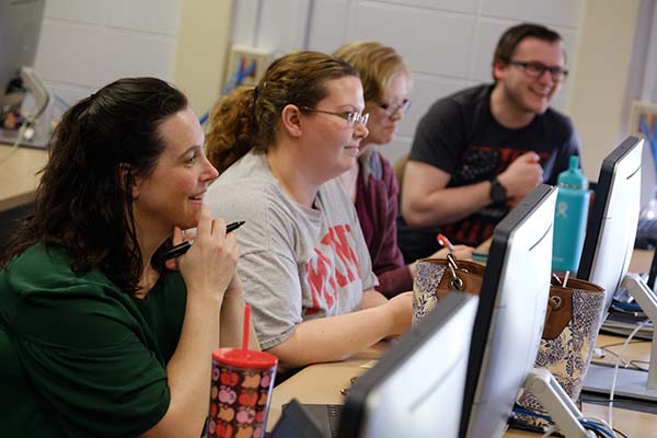 A group of students in a classroom