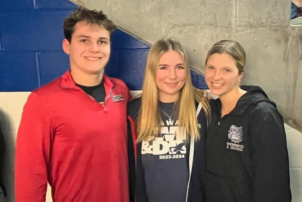 Cooper Burt, Caroline Mignery, and Hazel Culver are honored with a prestigious scholarship from swimming competition