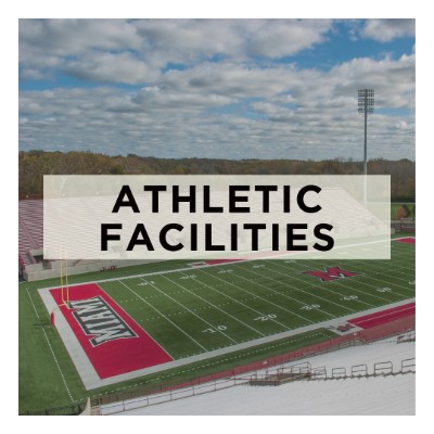 Photo of Yager Field with Athletic Facilities text over the photo