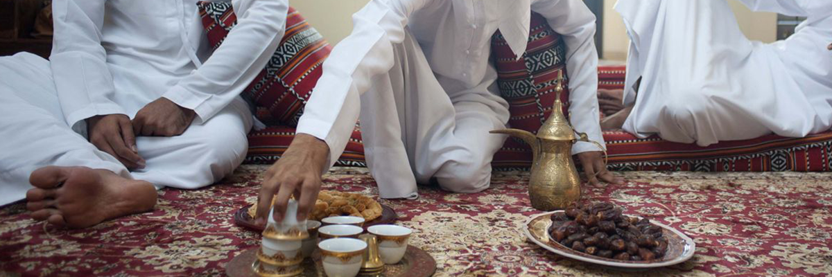  Arab Men Share Tea and Dates