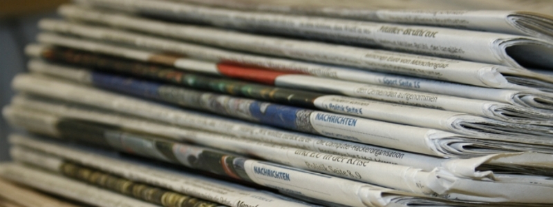  A stack of newspapers